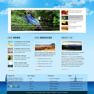 Website template on the marine theme
