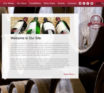 Website template wine boutique